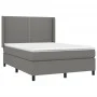 Box spring bed mattress and LED lights dark gray fabric 140x200 cm by vidaXL, Beds and slatted bases - Ref: Foro24-3138238, P...