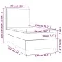 Box spring bed mattress and LED lights dark gray fabric 100x200 cm by vidaXL, Beds and slatted bases - Ref: Foro24-3138214, P...