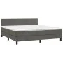 Box spring bed with mattress and LED dark gray velvet 180x200 cm by vidaXL, Beds and slatted bases - Ref: Foro24-3134298, Pri...