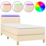 Boxspringbett mit Matratze und LED-Cremestoff 100x200 cm von vidaXL, Betten und Lattenroste - Ref: Foro24-3133858, Preis: 304...