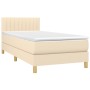 Boxspringbett mit Matratze und LED-Cremestoff 100x200 cm von vidaXL, Betten und Lattenroste - Ref: Foro24-3133858, Preis: 304...