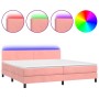 Boxspringbett mit Matratze und LED-Rosa-Samt 200x200 cm von vidaXL, Betten und Lattenroste - Ref: Foro24-3134308, Preis: 537,...