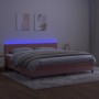 Boxspringbett mit Matratze und LED-Rosa-Samt 200x200 cm von vidaXL, Betten und Lattenroste - Ref: Foro24-3134308, Preis: 537,...