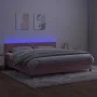 Cama box spring colchón y LED terciopelo rosa 200x200 cm de vidaXL, Camas y somieres - Ref: Foro24-3134308, Precio: 518,86 €,...
