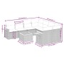 Set de sofás de jardín 9 pzas con cojines ratán sintético beige