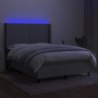 Cama box spring colchón y luces LED tela gris claro 140x190 cm de vidaXL, Camas y somieres - Ref: Foro24-3138229, Precio: 496...