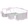 Set de muebles de jardín 9 pzas y cojines ratán sintético gris