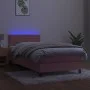 Box spring bed with mattress and LED pink velvet 80x200 cm by vidaXL, Beds and slatted bases - Ref: Foro24-3134434, Price: 27...