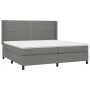 Box spring bed mattress and LED lights light gray fabric 200x200 cm by vidaXL, Beds and slatted bases - Ref: Foro24-3138262, ...