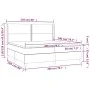 Box spring bed mattress and LED lights light gray fabric 200x200 cm by vidaXL, Beds and slatted bases - Ref: Foro24-3138262, ...