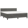 Box spring bed with mattress and LED dark gray velvet 160x200 cm by vidaXL, Beds and slatted bases - Ref: Foro24-3134292, Pri...