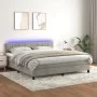 Boxspringbett mit Matratze und hellgrauem LED-Samt 180x200 cm von vidaXL, Betten und Lattenroste - Ref: Foro24-3134417, Preis...
