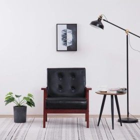Sillón de cuero sintético negro de vidaXL, Sillones - Ref: Foro24-248641, Precio: 138,73 €, Descuento: %