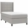 Box spring bed mattress and LED lights light gray fabric 90x190 cm by vidaXL, Beds and slatted bases - Ref: Foro24-3138277, P...