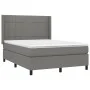 Box spring bed mattress and LED lights dark gray fabric 140x190 cm by vidaXL, Beds and slatted bases - Ref: Foro24-3138310, P...