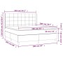 Boxspringbettmatratze und LED-Leuchten aus hellgrauem Stoff 160x200 cm von vidaXL, Betten und Lattenroste - Ref: Foro24-31383...