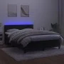 Box spring bed with mattress and LED black velvet 140x200 cm by vidaXL, Beds and slatted bases - Ref: Foro24-3134467, Price: ...