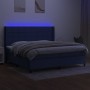 Boxspringbettmatratze und LED-Leuchten aus blauem Stoff 200x200 cm von vidaXL, Betten und Lattenroste - Ref: Foro24-3138347, ...