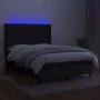 Box spring bed mattress and LED lights black fabric 140x200 cm by vidaXL, Beds and slatted bases - Ref: Foro24-3138399, Price...