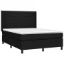 Box spring bed mattress and LED lights black fabric 140x200 cm by vidaXL, Beds and slatted bases - Ref: Foro24-3138399, Price...