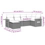 Set de muebles de jardín 6 pzas y cojines ratán sintético gris