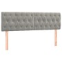 Box spring bed with mattress and LED light gray velvet 140x190 cm by vidaXL, Beds and slatted bases - Ref: Foro24-3134579, Pr...