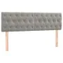 Box spring bed with mattress and LED light gray velvet 140x190 cm by vidaXL, Beds and slatted bases - Ref: Foro24-3134579, Pr...