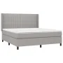 Box spring bed mattress and LED lights light gray fabric 180x200 cm by vidaXL, Beds and slatted bases - Ref: Foro24-3138493, ...