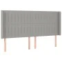 Box spring bed mattress and LED lights light gray fabric 180x200 cm by vidaXL, Beds and slatted bases - Ref: Foro24-3138493, ...