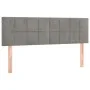 Box spring bed with mattress and LED light gray velvet 140x190 cm by vidaXL, Beds and slatted bases - Ref: Foro24-3134399, Pr...