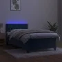 Boxspringbett mit Matratze und LED dunkelblauem Samt 90x190 cm von vidaXL, Betten und Lattenroste - Ref: Foro24-3134559, Prei...