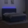 Cama box spring colchón y luces LED tela azul 160x200 cm de vidaXL, Camas y somieres - Ref: Foro24-3138571, Precio: 582,97 €,...