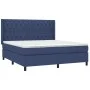 Cama box spring colchón y luces LED tela azul 160x200 cm de vidaXL, Camas y somieres - Ref: Foro24-3138571, Precio: 582,97 €,...