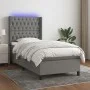 Box spring bed mattress and LED lights dark gray fabric 100x200 cm by vidaXL, Beds and slatted bases - Ref: Foro24-3138534, P...