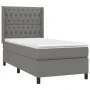 Box spring bed mattress and LED lights dark gray fabric 100x200 cm by vidaXL, Beds and slatted bases - Ref: Foro24-3138534, P...
