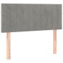 Box spring bed with mattress and LED light gray velvet 90x190 cm by vidaXL, Beds and slatted bases - Ref: Foro24-3134495, Pri...