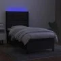 Box spring bed mattress and LED lights black fabric 80x200 cm by vidaXL, Beds and slatted bases - Ref: Foro24-3138511, Price:...