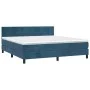 Box spring bed with mattress and LED dark blue velvet 180x200 cm by vidaXL, Beds and slatted bases - Ref: Foro24-3134421, Pri...