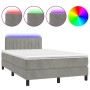 Boxspringbett mit Matratze und hellgrauem LED-Samt 120x200 cm von vidaXL, Betten und Lattenroste - Ref: Foro24-3134513, Preis...