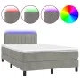 Boxspringbett mit Matratze und hellgrauem LED-Samt 120x200 cm von vidaXL, Betten und Lattenroste - Ref: Foro24-3134513, Preis...