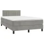 Box spring bed with mattress and LED light gray velvet 120x200 cm by vidaXL, Beds and slatted bases - Ref: Foro24-3134513, Pr...