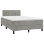 Boxspringbett mit Matratze und hellgrauem LED-Samt 120x200 cm von vidaXL, Betten und Lattenroste - Ref: Foro24-3134513, Preis...