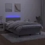 Box spring bed with mattress and LED light gray velvet 120x200 cm by vidaXL, Beds and slatted bases - Ref: Foro24-3134513, Pr...