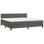 Cama box spring colchón y LED terciopelo gris oscuro 200x200 cm de vidaXL, Camas y somieres - Ref: Foro24-3134664, Precio: 55...