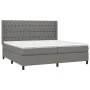 Box spring bed mattress and LED lights light gray fabric 200x200 cm by vidaXL, Beds and slatted bases - Ref: Foro24-3138582, ...
