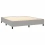 Box spring bed mattress and LED lights light gray fabric 160x200 cm by vidaXL, Beds and slatted bases - Ref: Foro24-3138565, ...