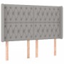 Box spring bed mattress and LED lights light gray fabric 160x200 cm by vidaXL, Beds and slatted bases - Ref: Foro24-3138565, ...