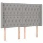 Box spring bed mattress and LED lights light gray fabric 160x200 cm by vidaXL, Beds and slatted bases - Ref: Foro24-3138565, ...