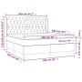 Box spring bed mattress and LED lights light gray fabric 160x200 cm by vidaXL, Beds and slatted bases - Ref: Foro24-3138565, ...
