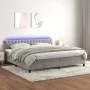 Cama box spring colchón y LED terciopelo gris claro 200x200 cm de vidaXL, Camas y somieres - Ref: Foro24-3134603, Precio: 563...